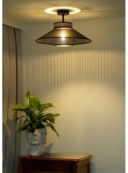 Duolla - Lampadario a plafone RIO SHINY 1xE27/15W/230V diametro 45 cm nero/rame