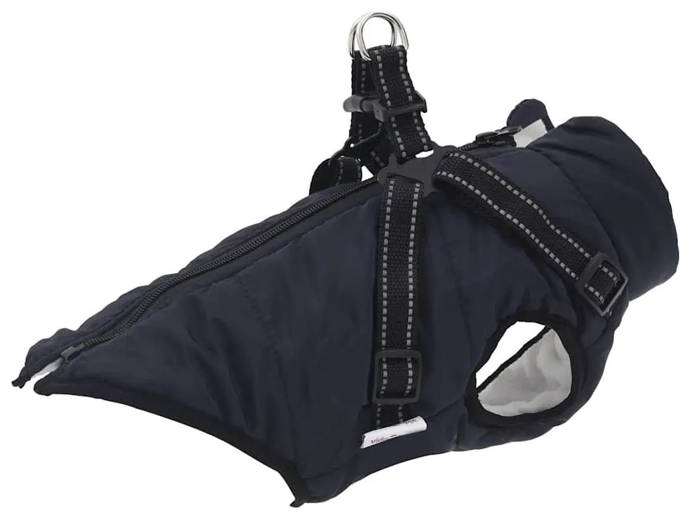 Cappotto Cani Imbracatura Impermeabile Riflettente Blu Navy L40 /