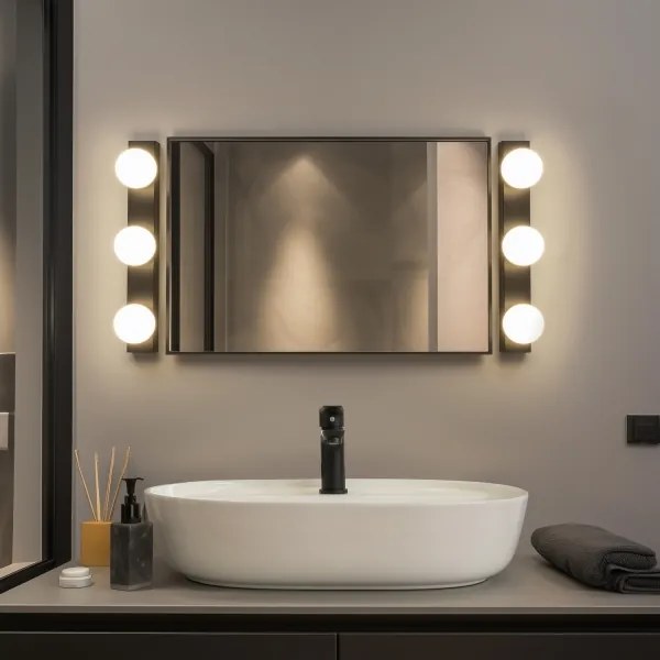 Brilagi - Illuminazione LED per specchio da bagno HOLLYWOOD 3xLED/3W/230V IP44 nero
