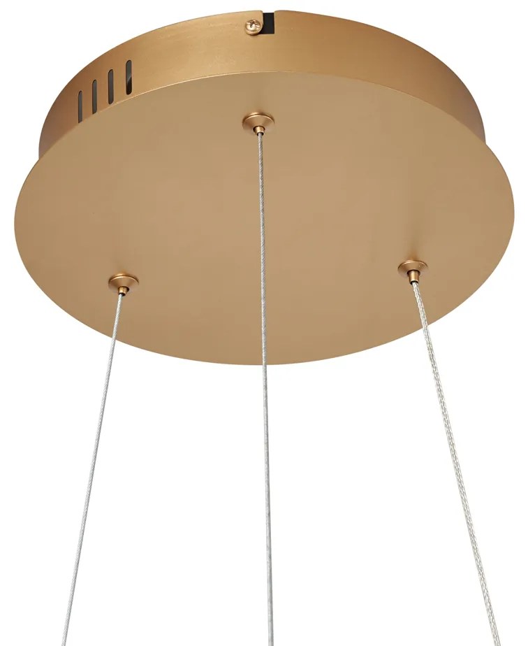Lampada a sospensione moderna ottone 59cm incl. LED dimmerabile a 3 livelli - Anello Chandelier
