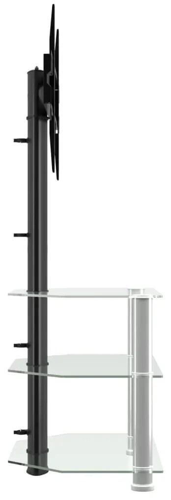 Supporto tv angolare 3 livelli per 32-70 pollici nero e argento