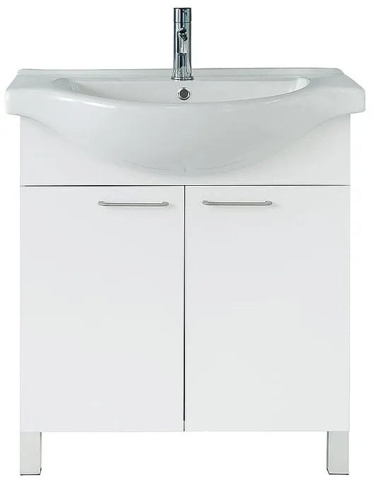 Lavabo d'appoggio rettangolare L 75 x H 20 x P 47 cm in ceramica bianco