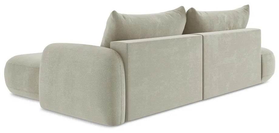 Divano angolare beige allungabile (con penisola a destra/con chaise lounge) Hale – Makamii