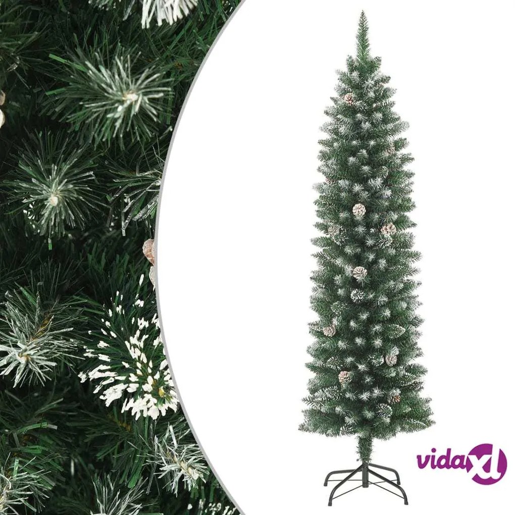 vidaXL Albero di Natale Artificiale Sottile con Base 120 cm PVC