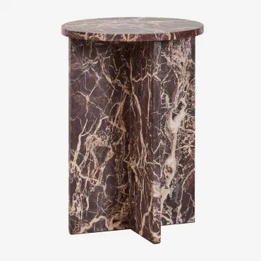 Confezione Da 2 Comodini Rotondi Ø35 Cm In Marmo Mencia Marmo Rosso - Sklum