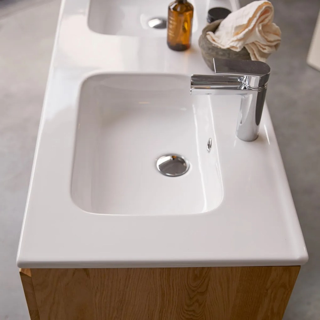 Tikamoon - Mobile per il Bagno in legno di rovere e ceramica 120 Nova