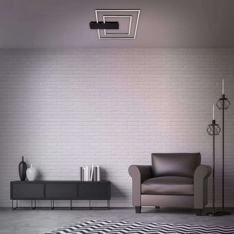 Plafoniera LED Nico nero IP20, 3000 lumen