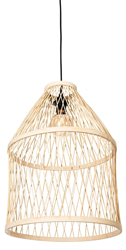 Lampada a sospensione da esterno rustica in rattan 3 luci - Calamus