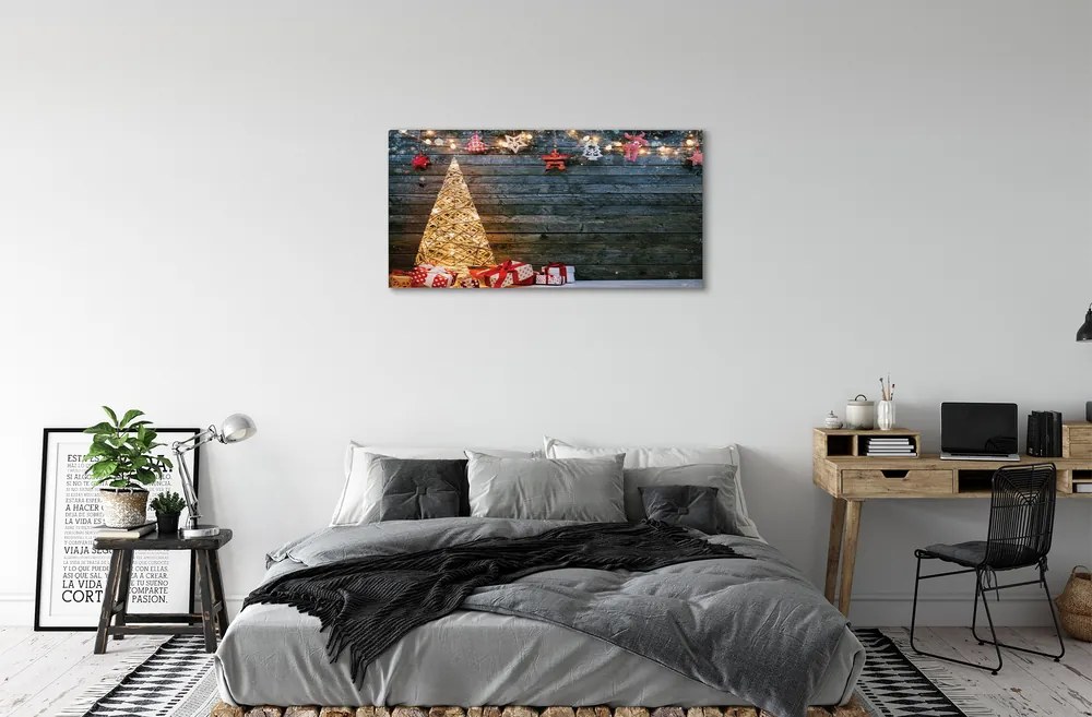 Quadro su tela Decorazioni per regali dell'albero di Natale 100x50 cm