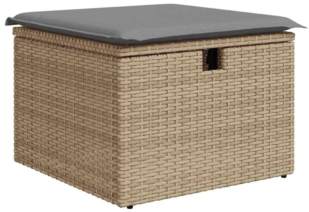 Set divano da giardino 8 pz con cuscini beige in polyrattan