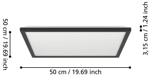 Eglo 901444 - Plafoniera LED da esterno ROVITO 17W/230V 50x50 cm IP44 nero