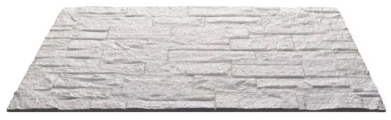 Pannello decorativo effetto pietra mattoni 3D set 12 pz 8,6 mt2 rivestimento murale in PU 120 x 60 x 2,5 Quarzite Bianco