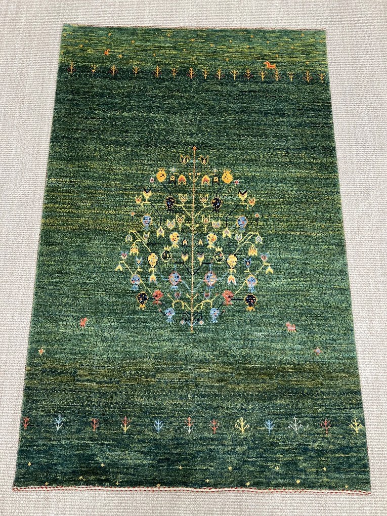 Loribaft Tappeto 90 x 150 Verde (Iran) Annodato A Mano