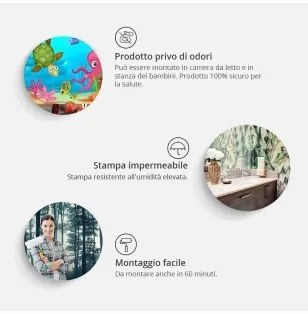 Carta da parati - Nature in retro style - jungle landscape with pale leaves and flowers Premium 150x105