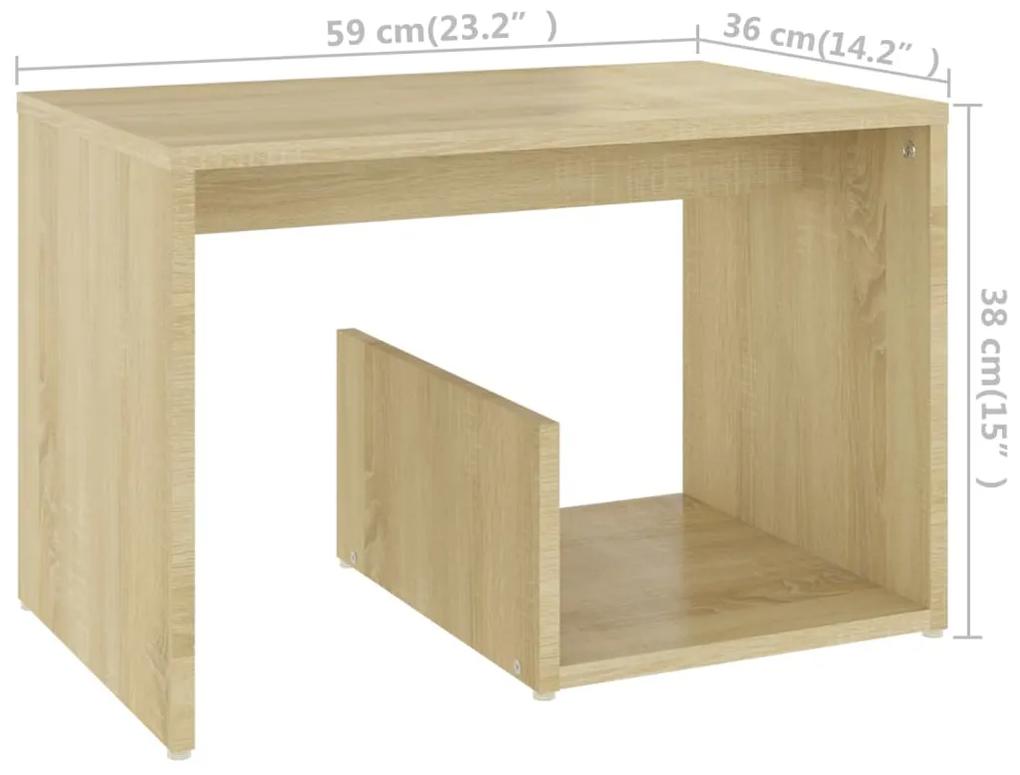 Tavolino Rovere Sonoma 59x36x38 cm in Legno Multistrato