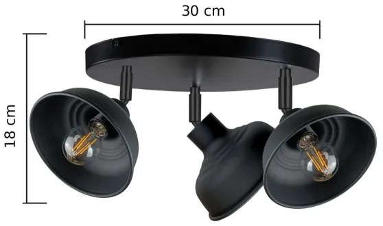 Faretto FAUN 3xE27/60W/230V nero