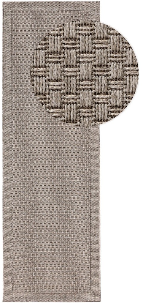 benuta Nest Tappeto passatoia per esterni Naoto Grigio chiaro 80x240 cm - Tappeto outdoor per balcone, terrazzo e giardino