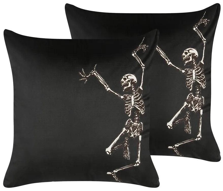Set di 2 cuscini decorativi velluto nero 45 x 45 cm MEDVES Beliani