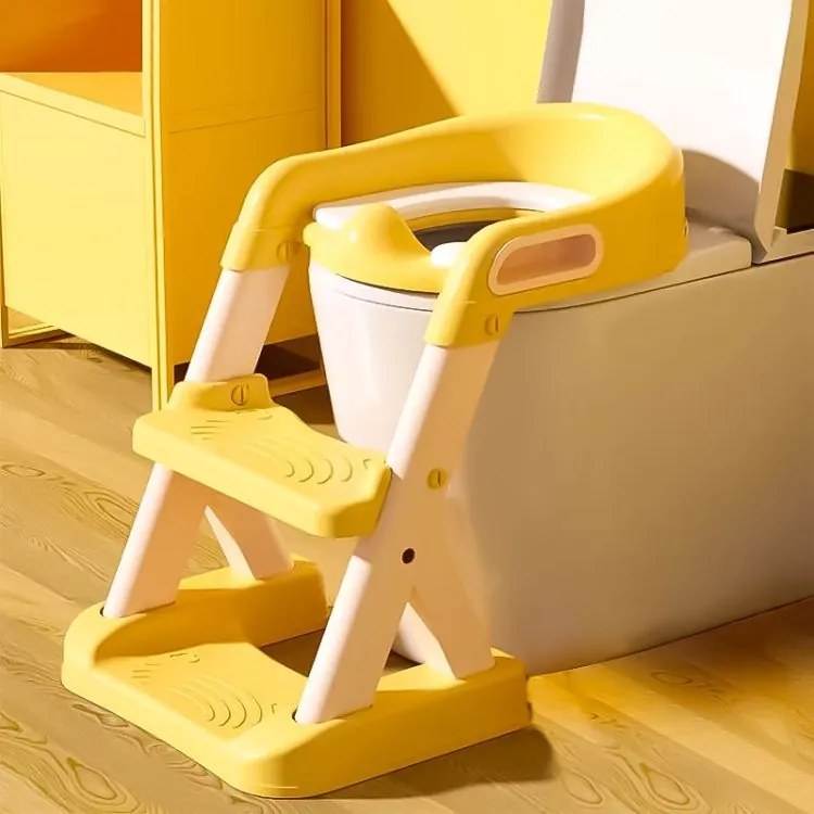 Sgabello per bambini con gradini - giallo