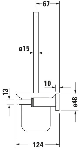 Duravit 99271000 - Scopino WC da parete D-CODE, finitura cromo lucido