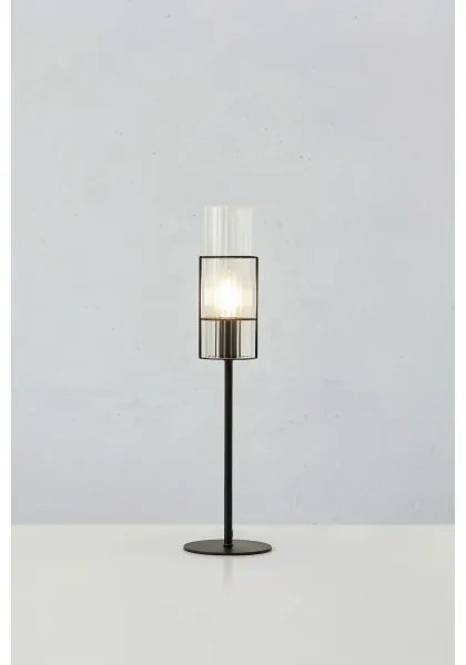 Markslöjd 108555 - Lampada da tavolo TUBO 1xE14/40W/230V 50 cm nero/clear