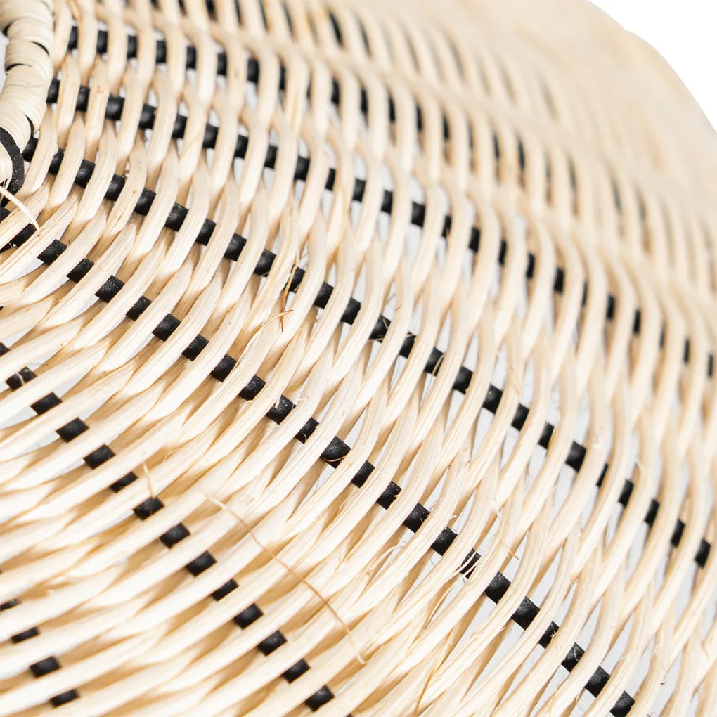 Lampada a sospensione e da soffitto orientale nera con rattan - Treccia Pua