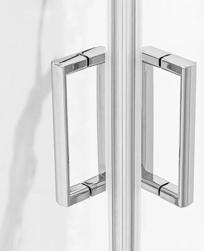 Set maniglie per porta doccia dentro-fuori cromate design squadrato
