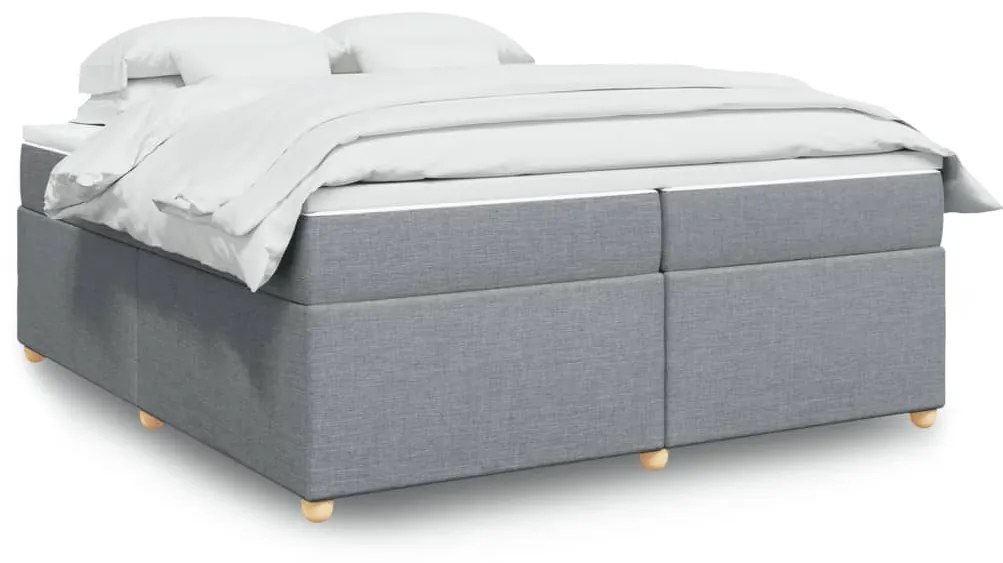 Giroletto A Molle Con Materasso Grigio Chiaro 200x200cm Tessuto /