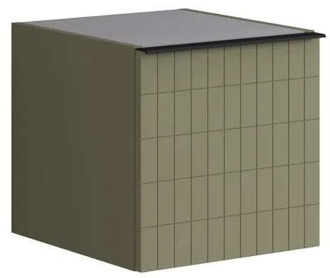 Struttura semi colonna da bagno Pixel 1 anta laccato opaco verde salvia L 40 x H 40 x P 45.5 cm