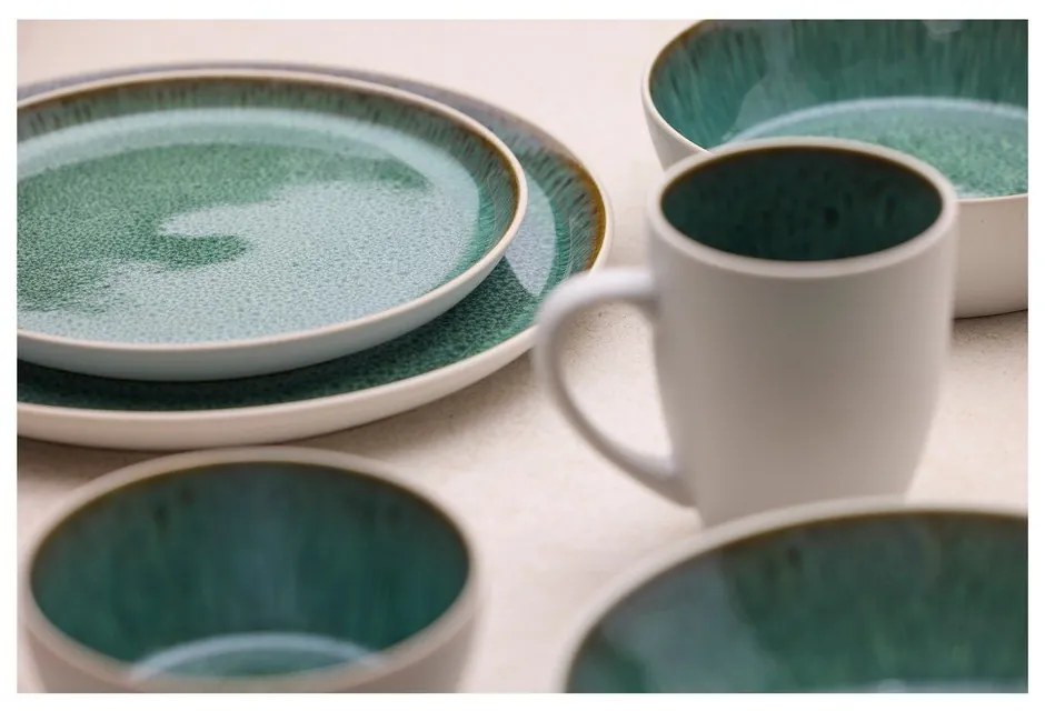 Piatto da dolce bianco/verde in gres ø 21 cm Gastro White/Green – Bitz