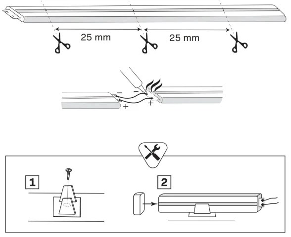 Striscia LED NEON 2 m LED/27W/12V 4000K IP65