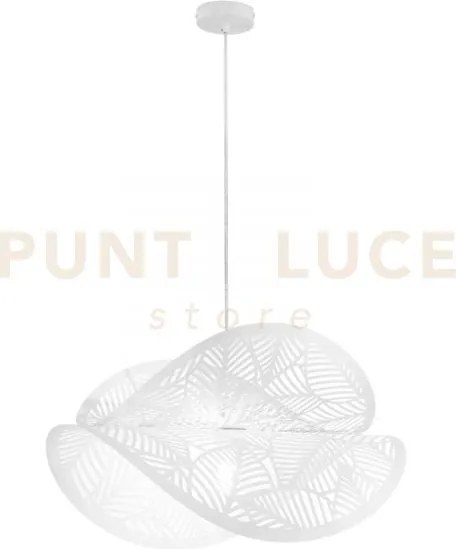 Lampadario a sospensione rhei-leaf bianca doppio diffusore 1 luce a...