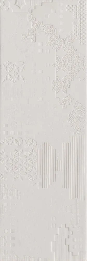 Mutina Bas Relief Piastrella Trafilato Cm 18x54 Patchwork Relief Bianco