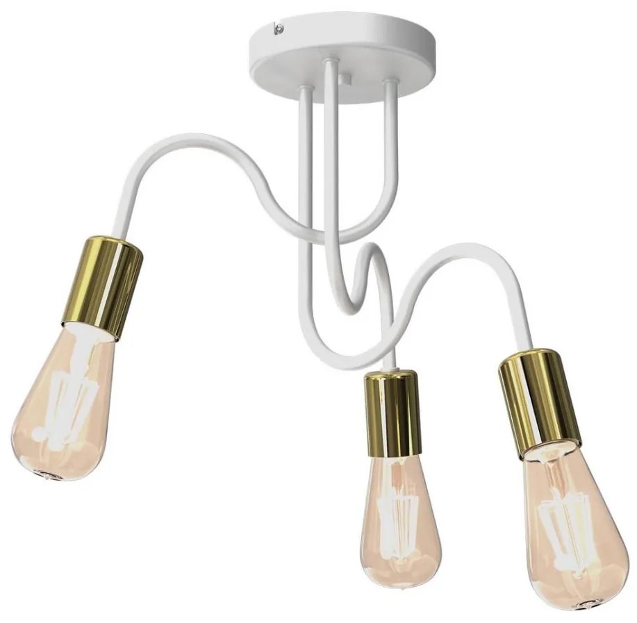 Lampadario a plafone DOW 3xE27/60W/230V bianco/oro
