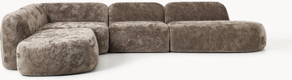 Divano angolare componibile XL in teddy-bouclé Wolke