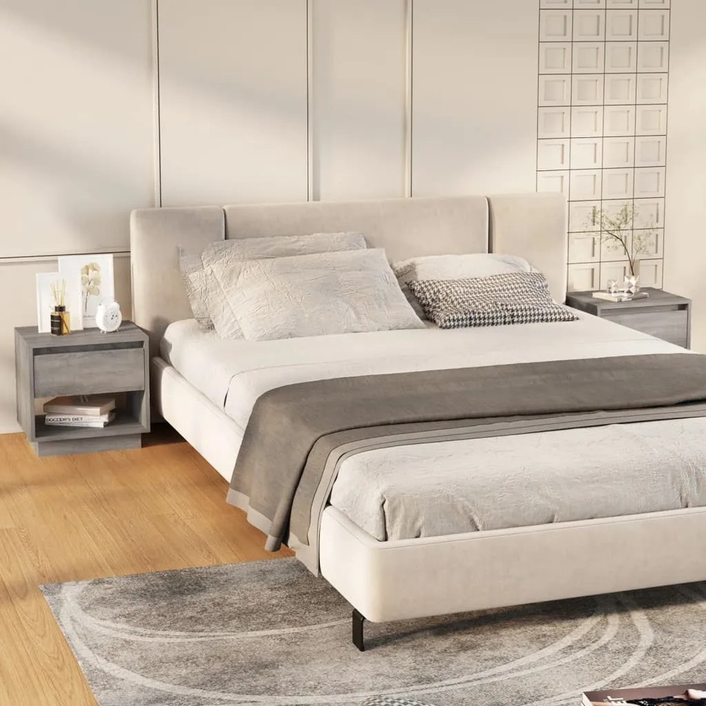 Comodini 2 Pz Grigio Sonoma 45x34x44 Cm İn Truciolato /