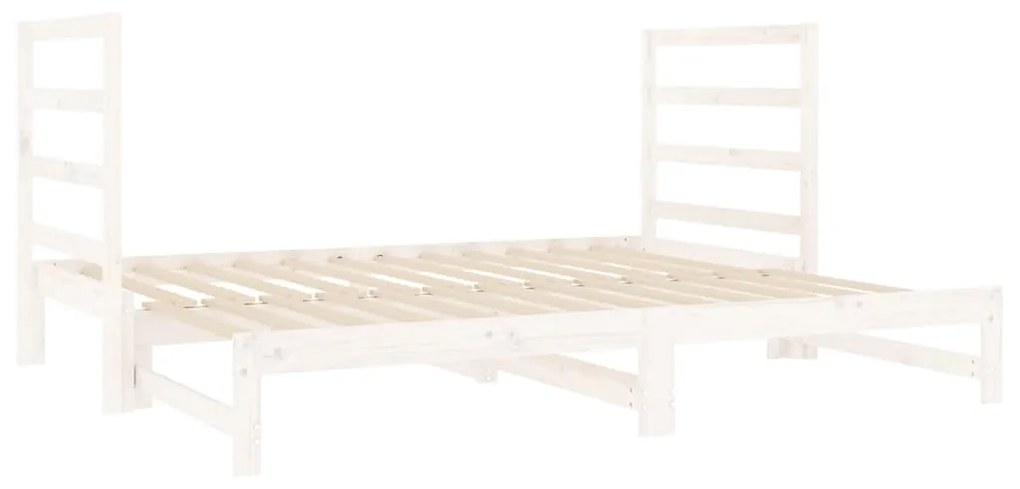 Dormeuse estraibile bianca 2x(90x190) cm legno massello di pino