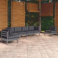 Set Divani da Giardino 6 pz con Cuscini Legno Massello di Pino 3096198