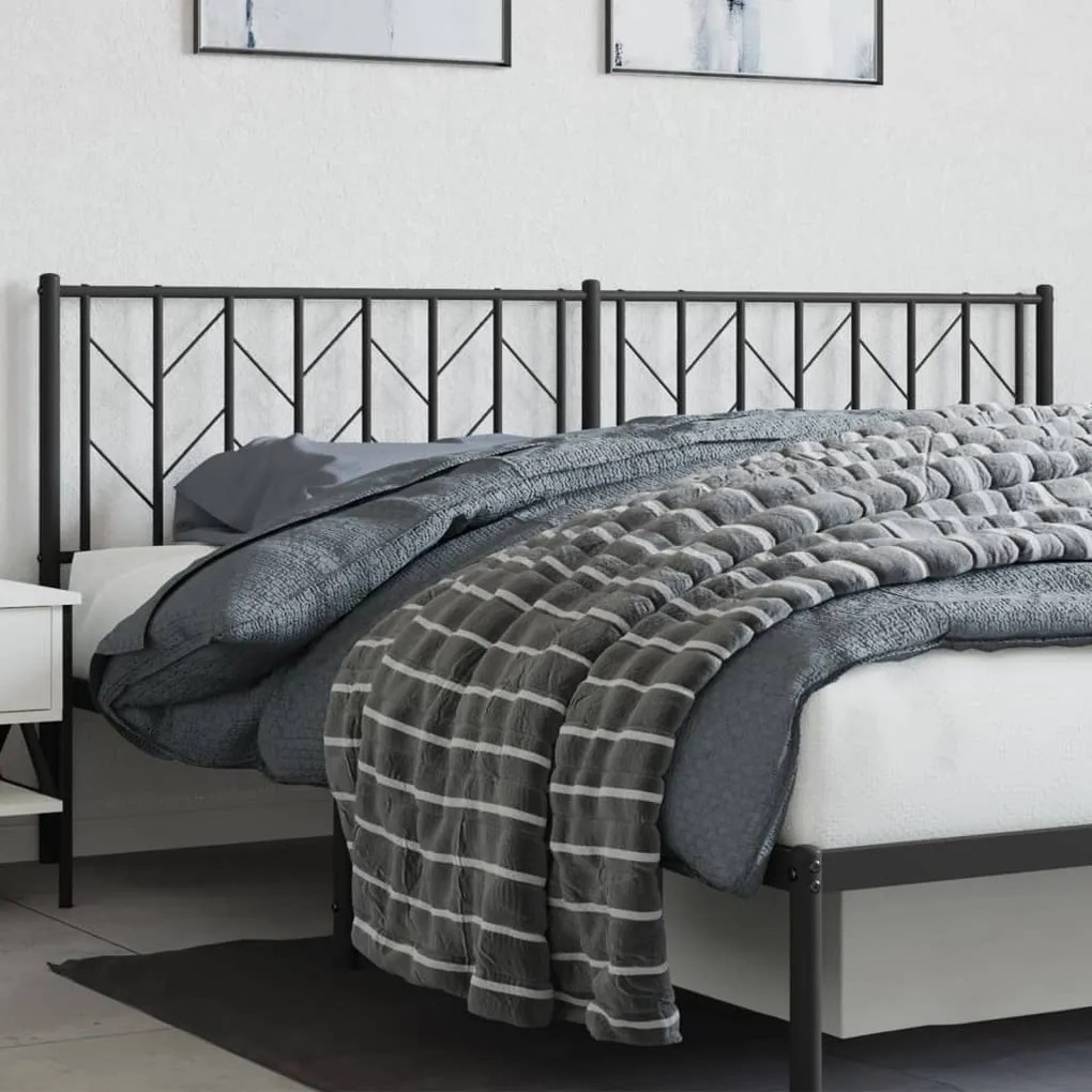Testiera İn Metallo Nero 193 Cm /