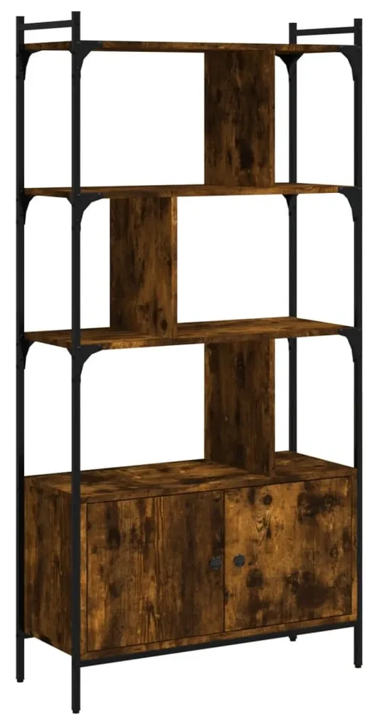 Libreria con ante rovere fumo 76,5x30x154,5cm legno multistrato