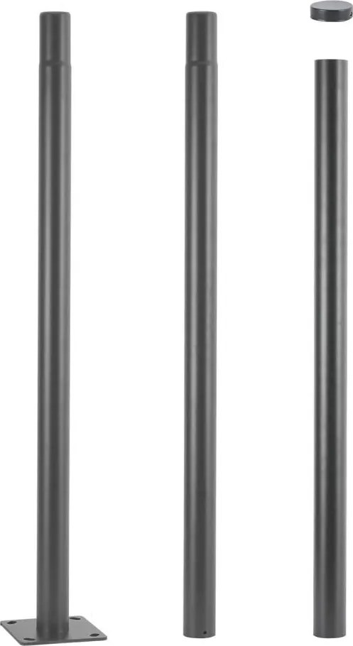 Brilagi - Asta metallica per palo di illuminazione esterna 3 m, diam. 58 mm, grigia