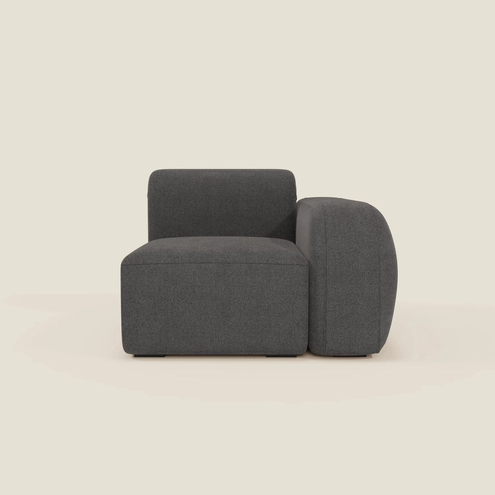 BonBon modulo terminale 105 cm sinistro o destro - tessuto smacchiabile T23 antracite