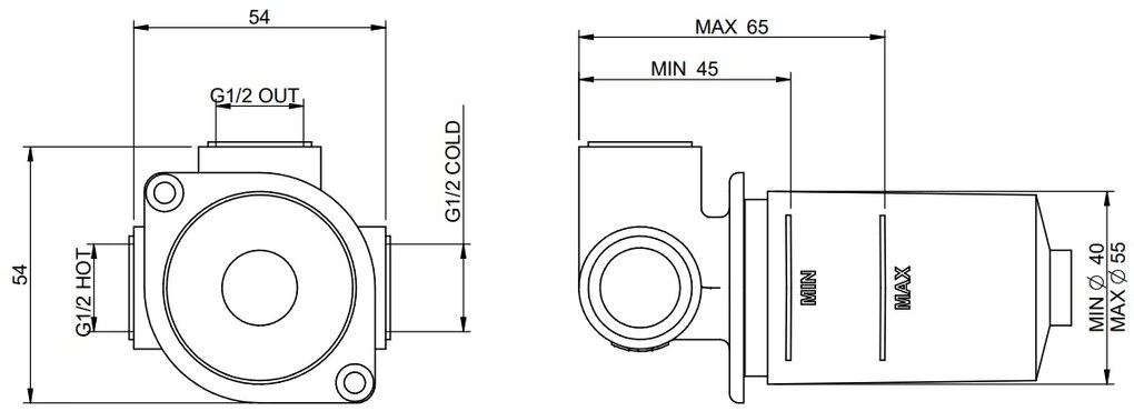 Parte ad incasso miscelatore lavabo doccia in ottone RWIT6B59CC70 Treemme