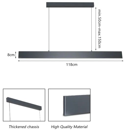 Brilagi - Lampadario a sospensione con filo LED dimmerabile SLIMLINE LED/40W/230V 3000-6000K antracite + +TC