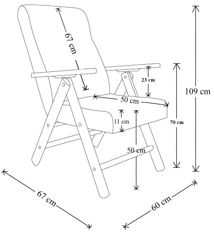 Poltrona reclinabile in legno Bianco tessuto Grigio Scuro - Molisana