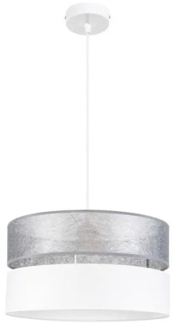 Lampadario su filo LIMA 1xE27/60W/230V argento/bianco