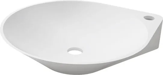 Lavabo da appoggio SANYCCES Nadir tondo in resina bianco piletta non inclusa