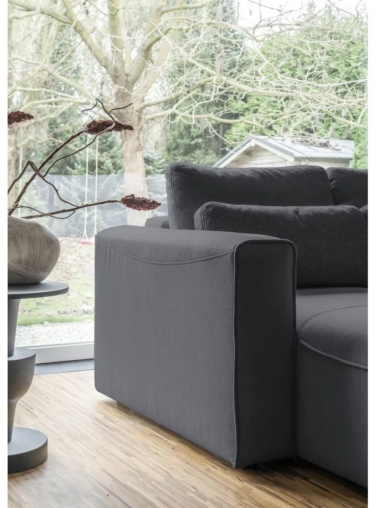 Divano letto angolare grigio scuro (a U) Homely Tommy - Miuform