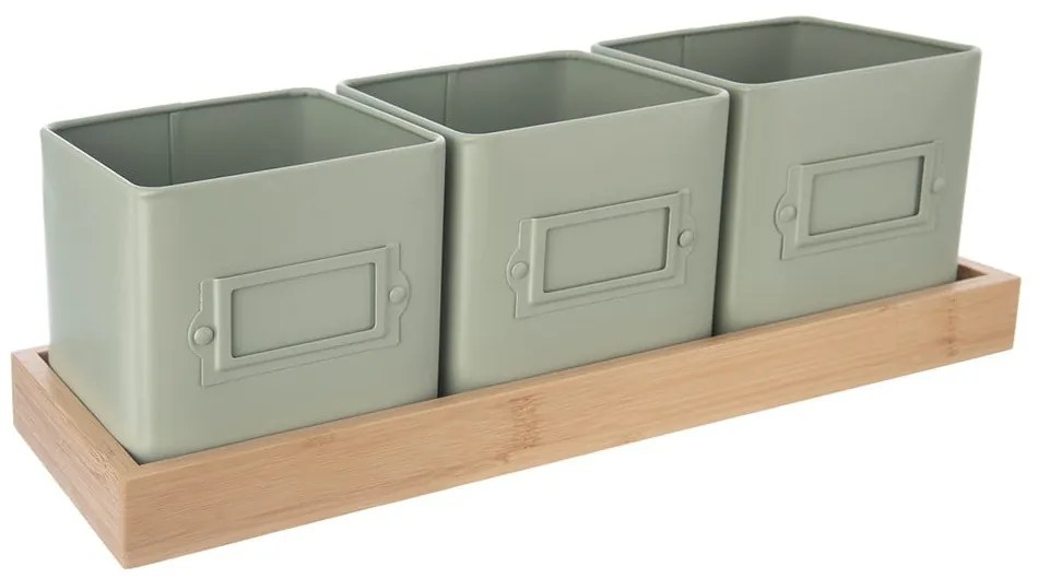 Set di vasi in metallo per erbe aromatiche 3 pz Greenish - Orion