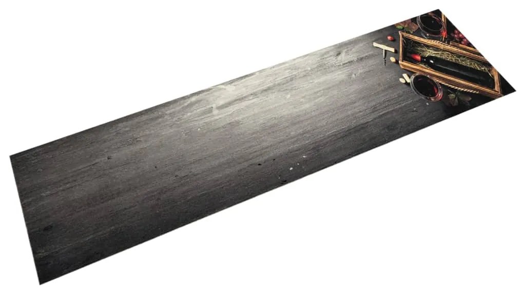 Tappeto Da Cucina Lavabile Bottiglia Vino 60x300 Cm İn Velluto /